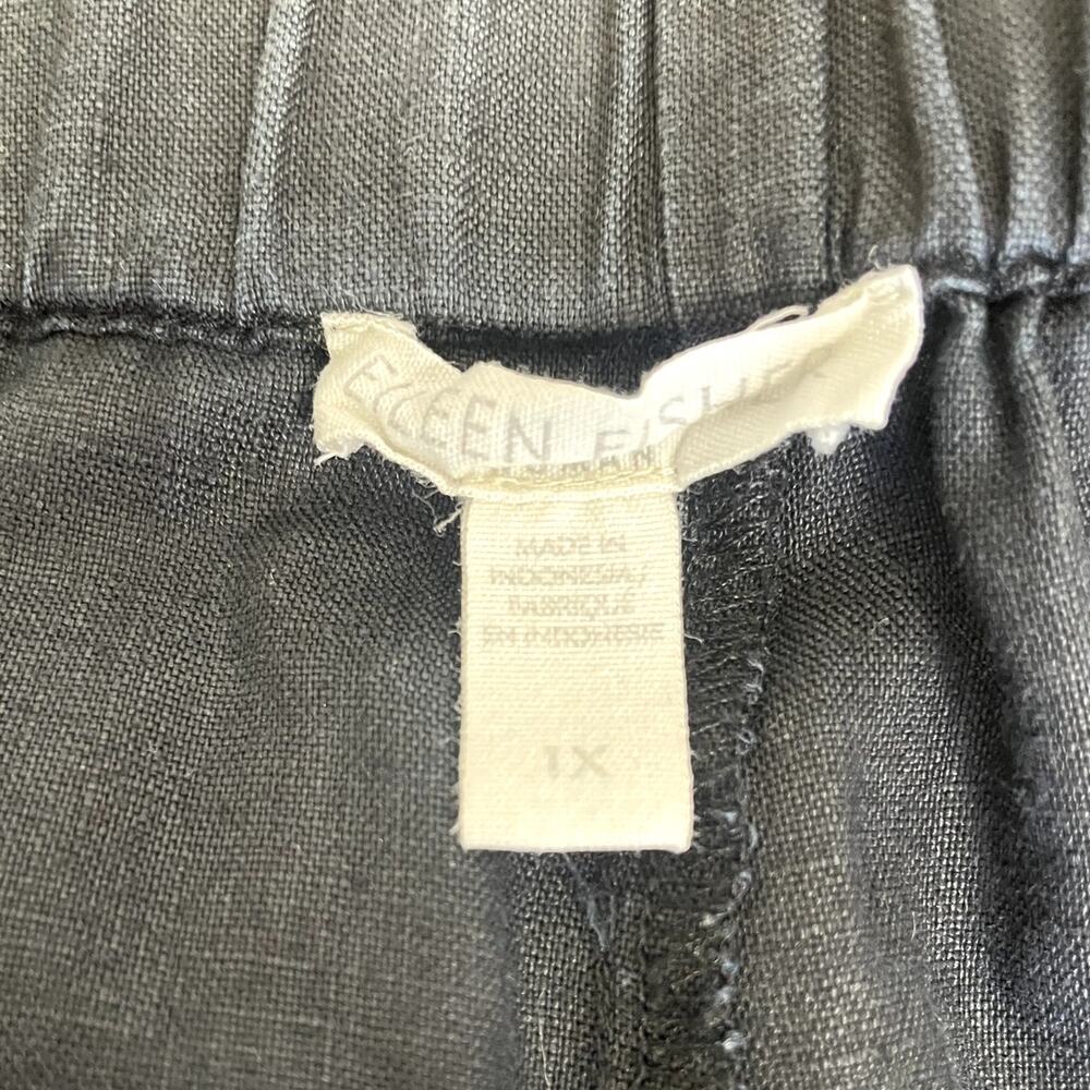 Eileen Fisher Women 100% Organic Linen Pull On Wide Leg Pants Size 1X Minimalist - Picture 10 of 11